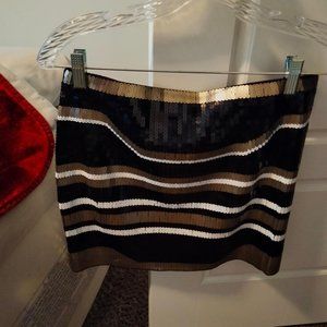 SEXY!!! black and gold  sequence skirt mini